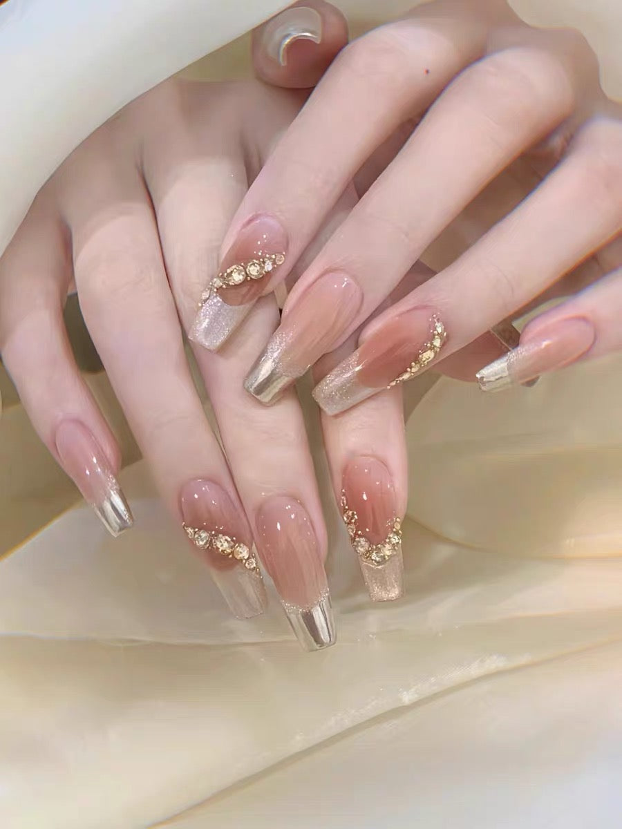 the Gentle French Nude Almond | nails | DIY nails, easy to apply nails, elegant nails, fake nails, False Nails, fashion nails, Handmade fake nails, Handmade False Nails, handmadefalsenails, High-Grade False Nails, long-lasting nails, luxury false nails, luxurynails, nails, Party nails., press on nails, special occasion nails, Unique False Nails, wedding nails | SHOPQAQ