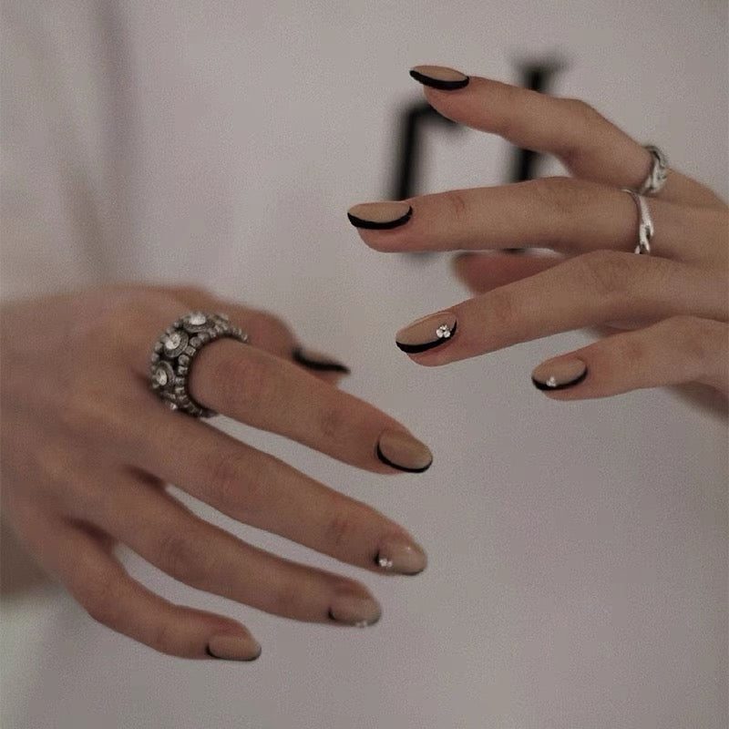 Moon Gazing | False Nails | DIY nails, easy to apply nails, elegant nails, False Nails, fashion nails, Handmade False Nails, High-Grade False Nails, luxury false nails, Party nails., press on nails, special occasion nails, wedding nails | SHOPQAQ