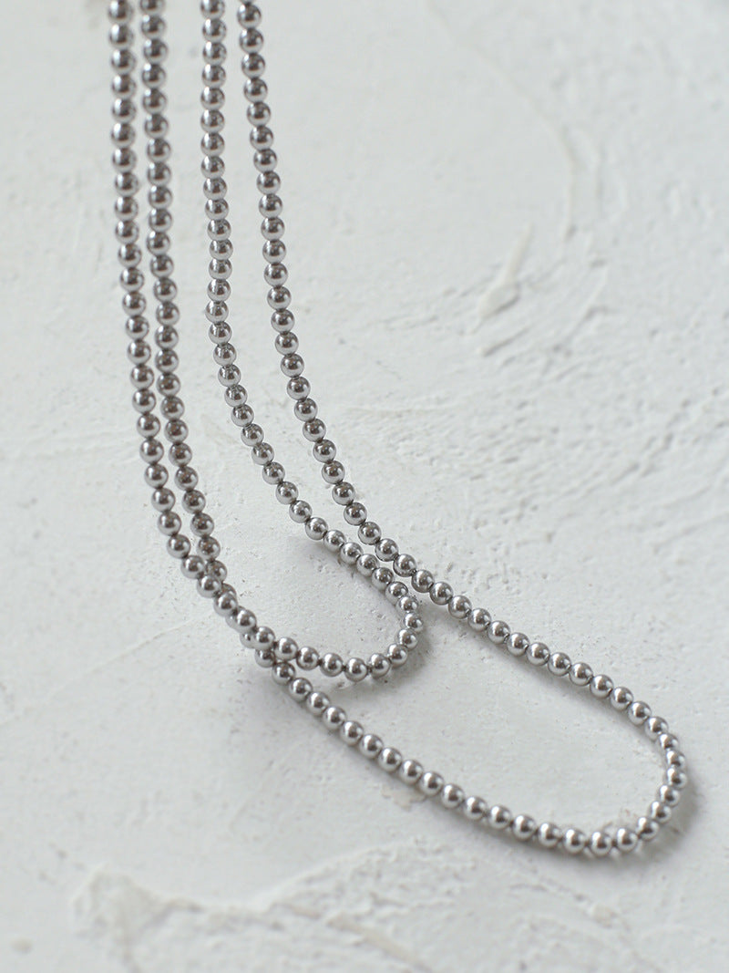 Swarovski Grey 4mm Pearl Long Necklace necklaces from SHOPQAQ