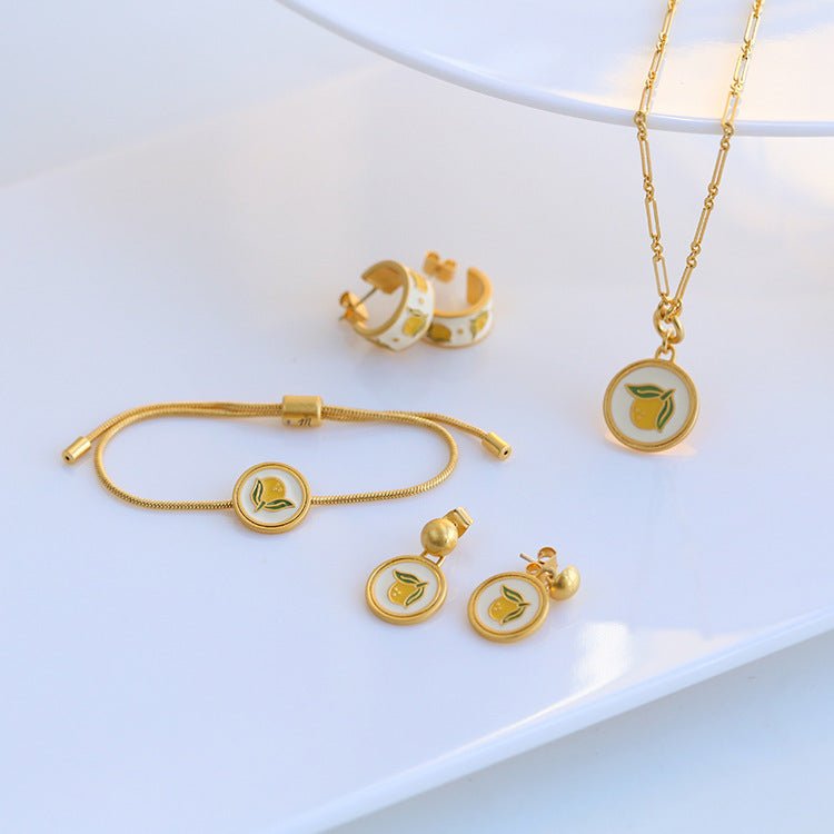 Enamel Small Blue Flower Eardrop earrings from SHOPQAQ