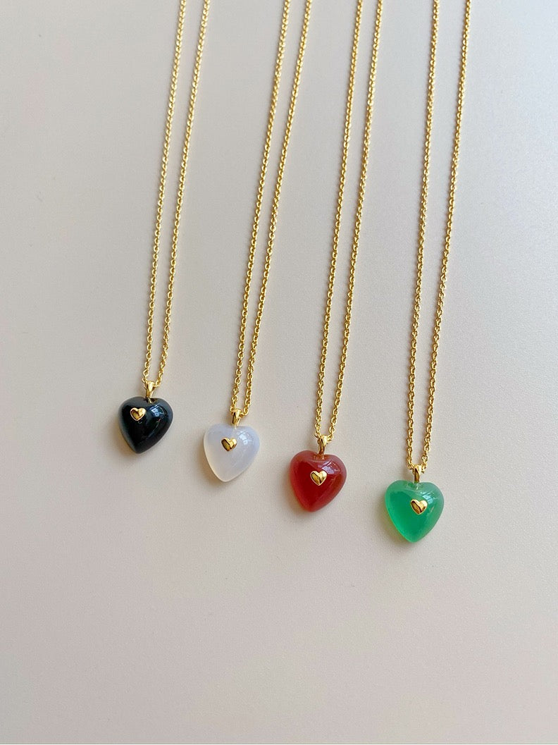 Green chalcedony Love Necklace necklaces from SHOPQAQ