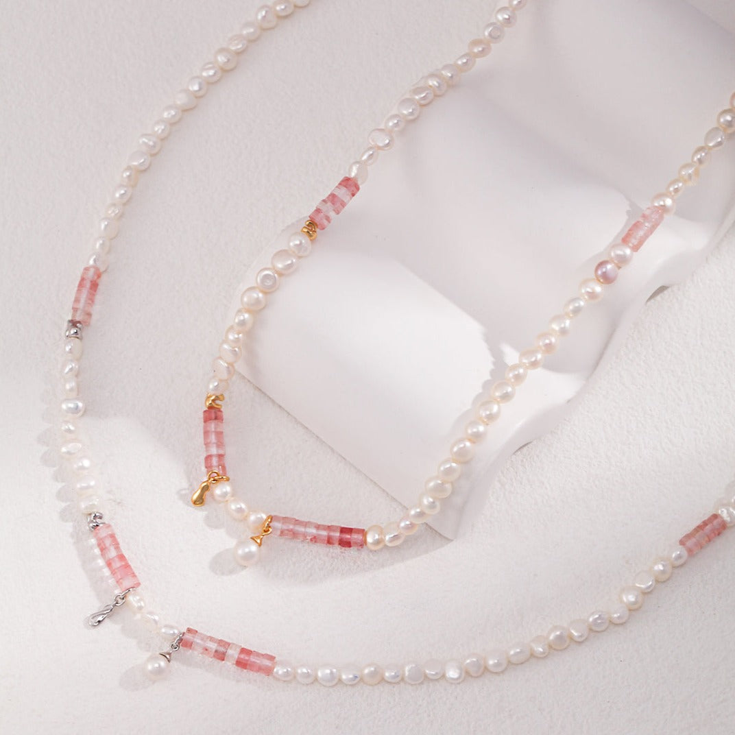 Peach Blossom Sterling Silver Pearl Necklace necklaces from SHOPQAQ
