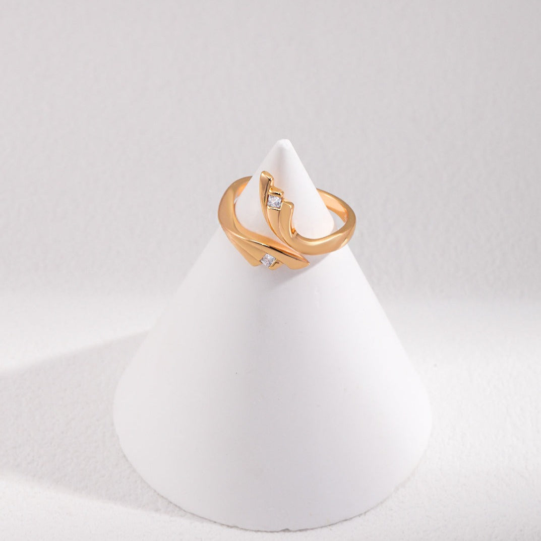 Feather Zircon Open Ring Rings from SHOPQAQ