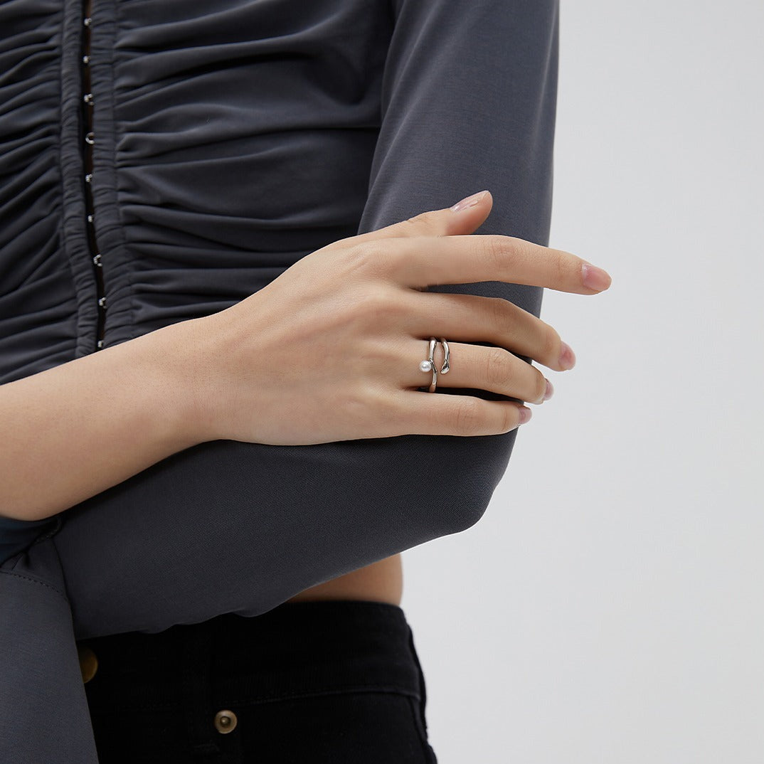 Enchanting Double Layer Pearl Ring | Rings | 925ring, _badge_S925, natural pearl, Pearl, Pearl Ring, Ring, s925, simsmore | SHOPQAQ