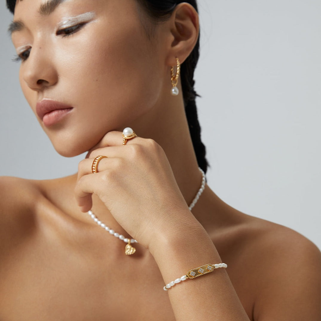 Flower Zircon Natural Pearl Bracelet | Bracelets | 925, 925Bracelet, _badge_S925, Bracelet, pearl bracelet, s925, simsmore | SHOPQAQ