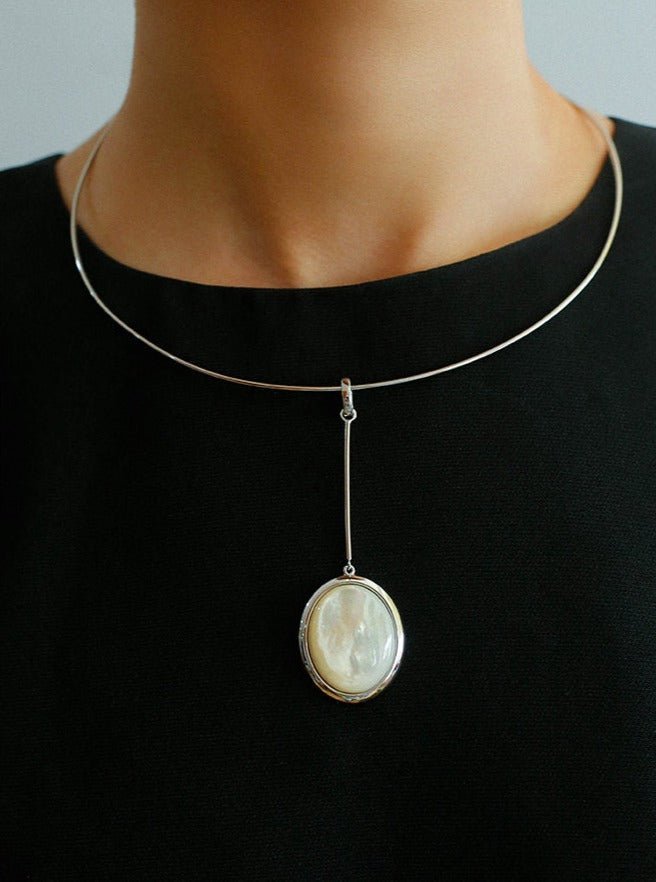 Why I'm Obsessed with 925 Silver Necklace: Wood-grain Marble&Black Onyx & White Mother of Pearl Pendant (Honest Review)