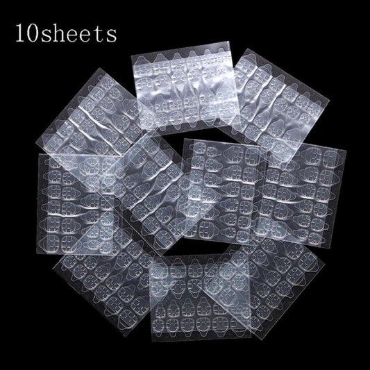 Stop Going to the Salon: Try 240pcs/10sheets Nail Jelly glue Double Sided Instead