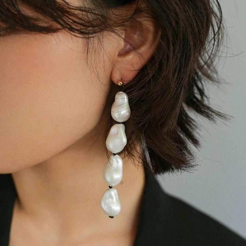 Stop Going to the Salon: Try Artificial Baroque Beaded Earrings Instead