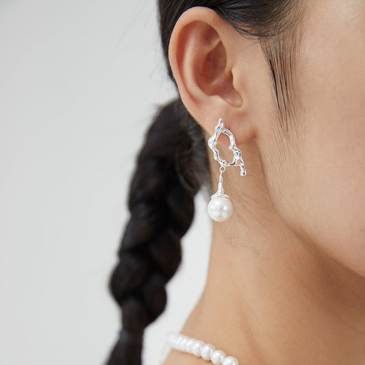 Stop Going to the Salon: Try 10MM Round Pearl Asymmetric Long Earrings Instead