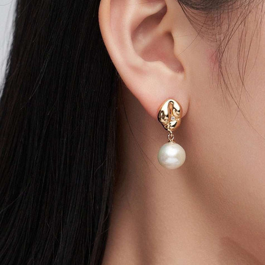 Stop Going to the Salon: Try Asymmetrical Textured Pearl Earrings with Zircon Accents Instead