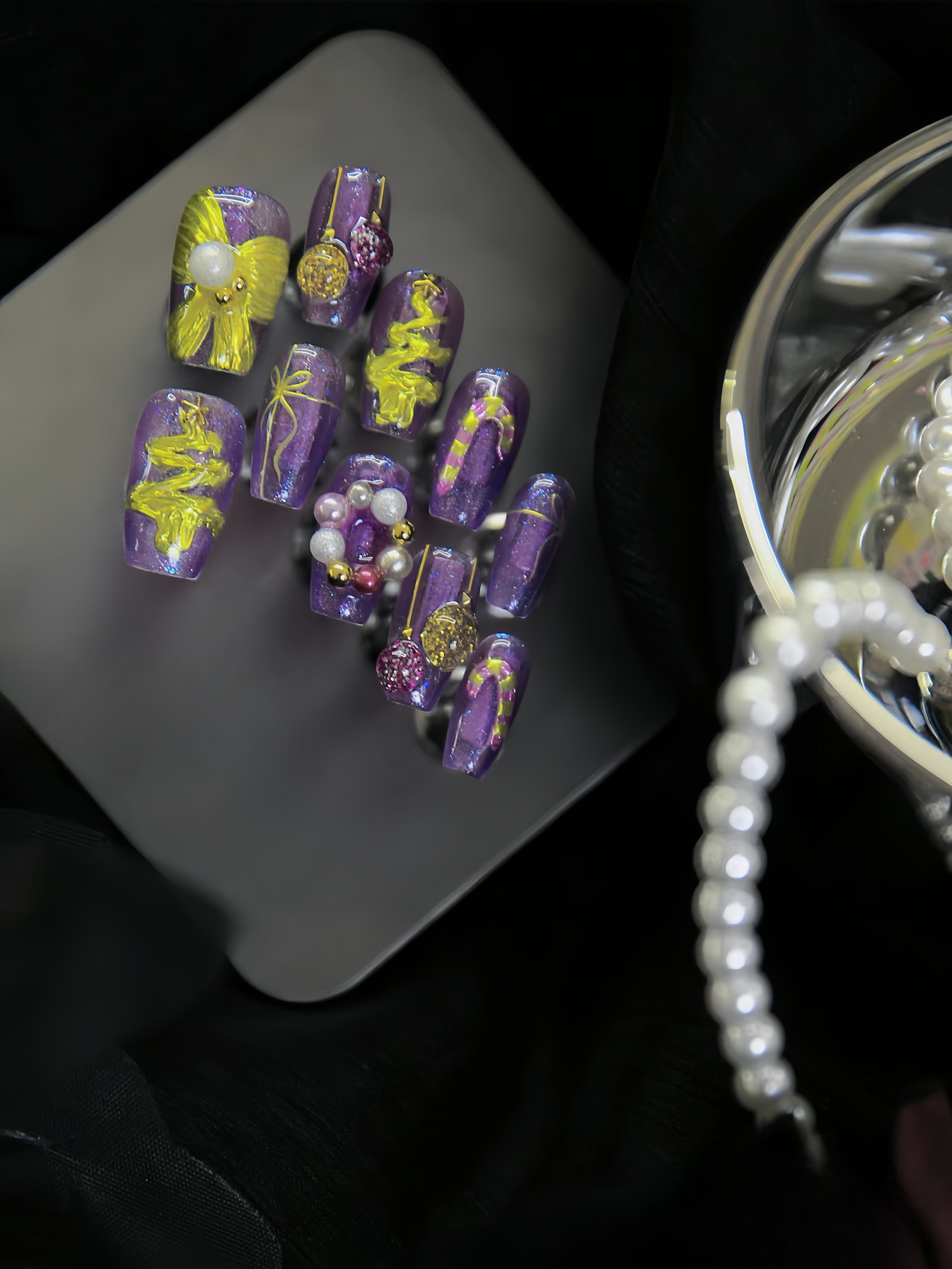 Yellow bow Nail Art Kits & Accessories from SHOPQAQ
