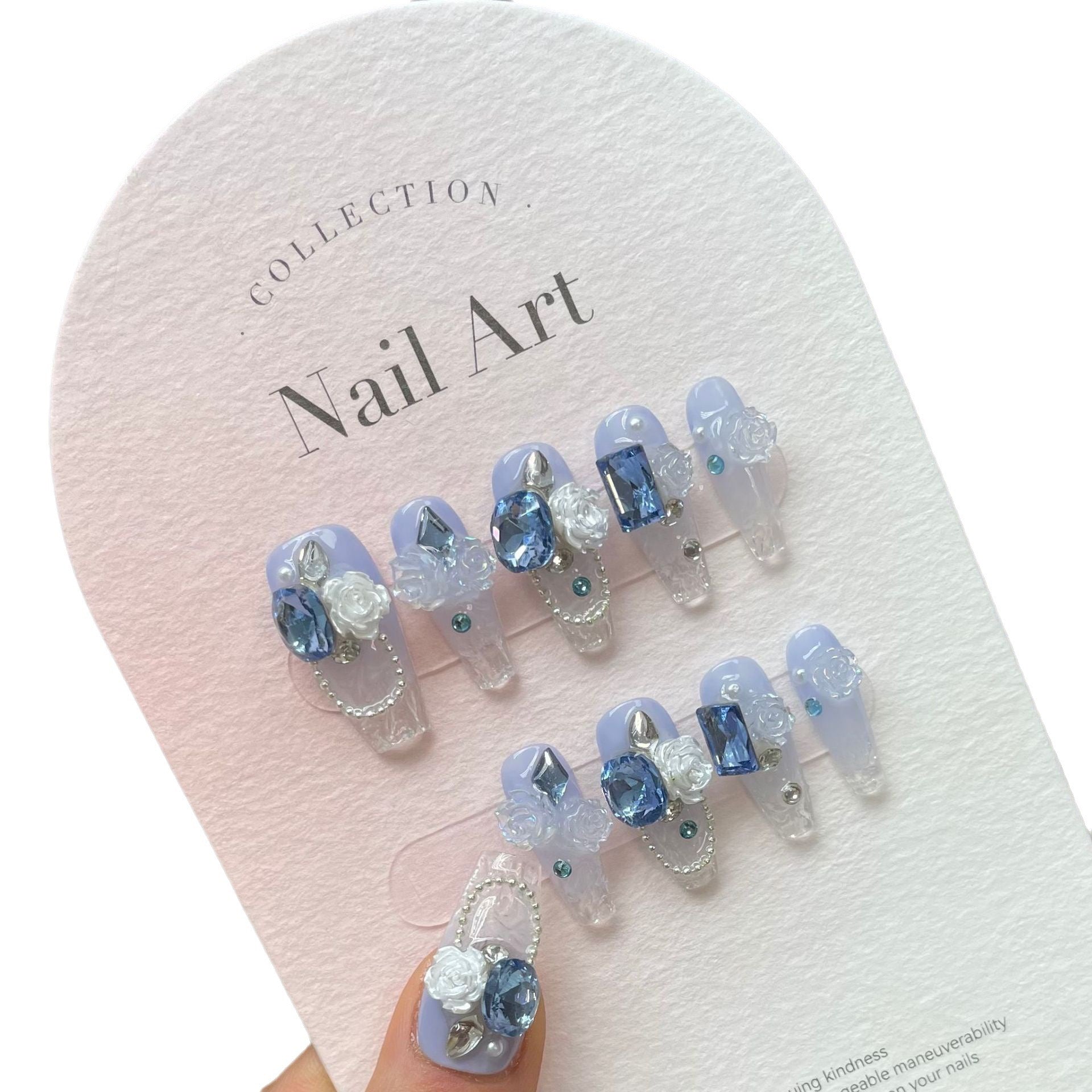 White camellia blue base | Nail Art Kits & Accessories | SHOPQAQ