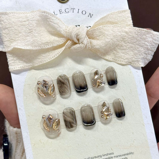Mocha coffee gradient | Nail Art Kits & Accessories | DIY nails, elegant nails, False Nails, fashion nails, Handmade False Nails, press on nails, special occasion nails, wedding nails | SHOPQAQ