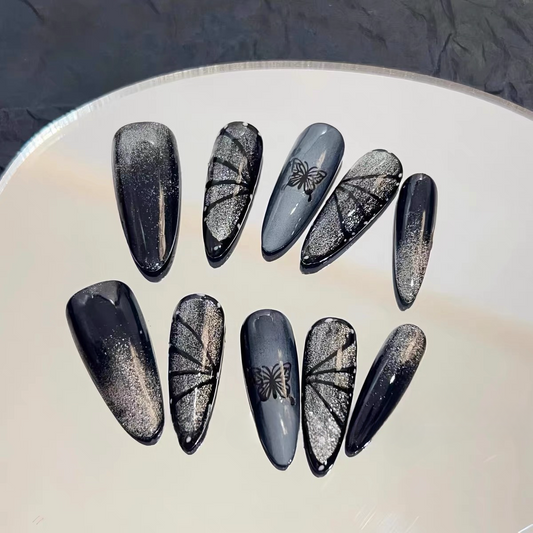 【Starry Galaxy】 | False Nails | Bridal Nails, DIY nails, easy to apply nails, elegant nails, fake nails, False Nails, fashion nails, gold nails, Handmade False Nails, High-Grade False Nails, luxury false nails, Party nails., press on nails, special occasion nails, wedding nails | SHOPQAQ