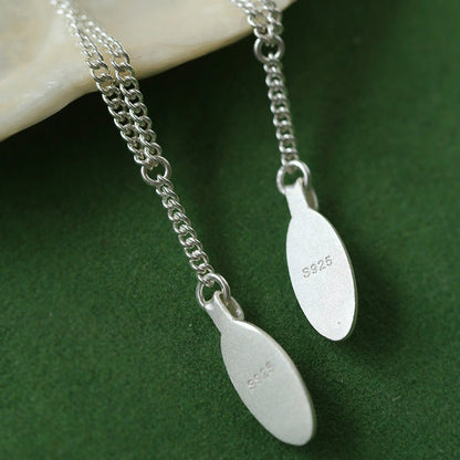 925 Silver Oval Black Agate Double Layer Necklace necklaces from SHOPQAQ