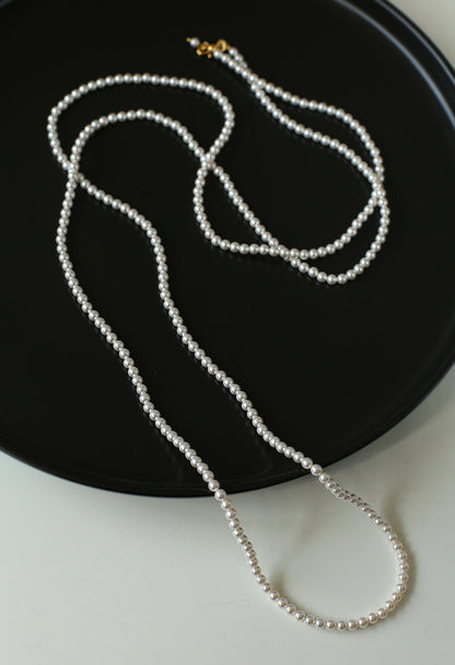 4mm Round Swarovskii Pearl Long Necklace | necklaces | 4new, long, necklace, pearl, pearl necklace, Swarovski pearl | SHOPQAQ