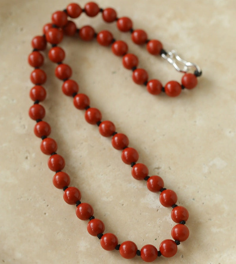 925 Silver Clasp Red Natural Stone Beaded Necklace | necklaces | 7new, _badge_new, natural stone, necklace | SHOPQAQ