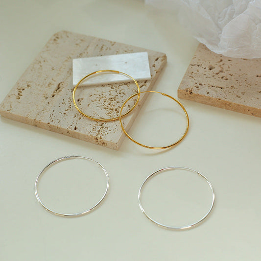 Classic 925 Sterling Silver Hoop Earrings | earrings | 18k gold plated, 8new, 925, 925earrings, _badge_s925, earrings, gold earrings, hoop earrings | SHOPQAQ