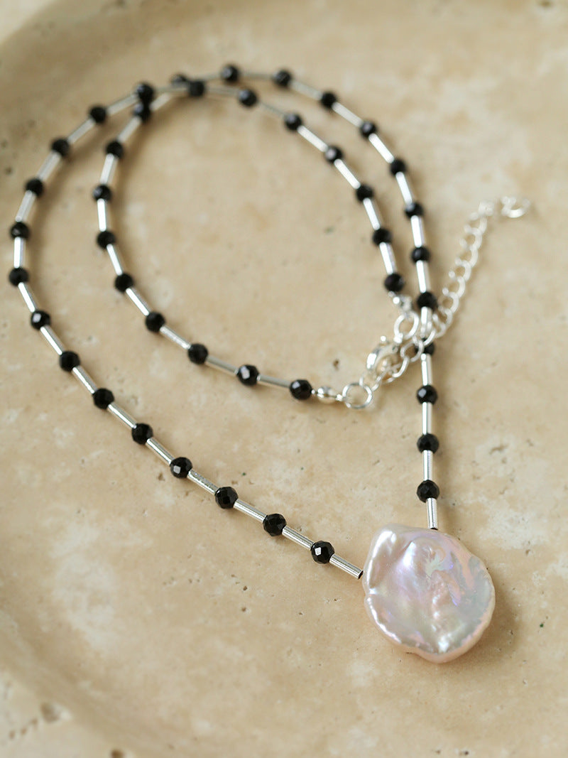 French Large Petal Baroque Stitching Beaded Clavicle Necklace | necklaces | 7new, _bagde_new, baroque pearl, Freshwater pearl, necklace, pearl necklace | SHOPQAQ
