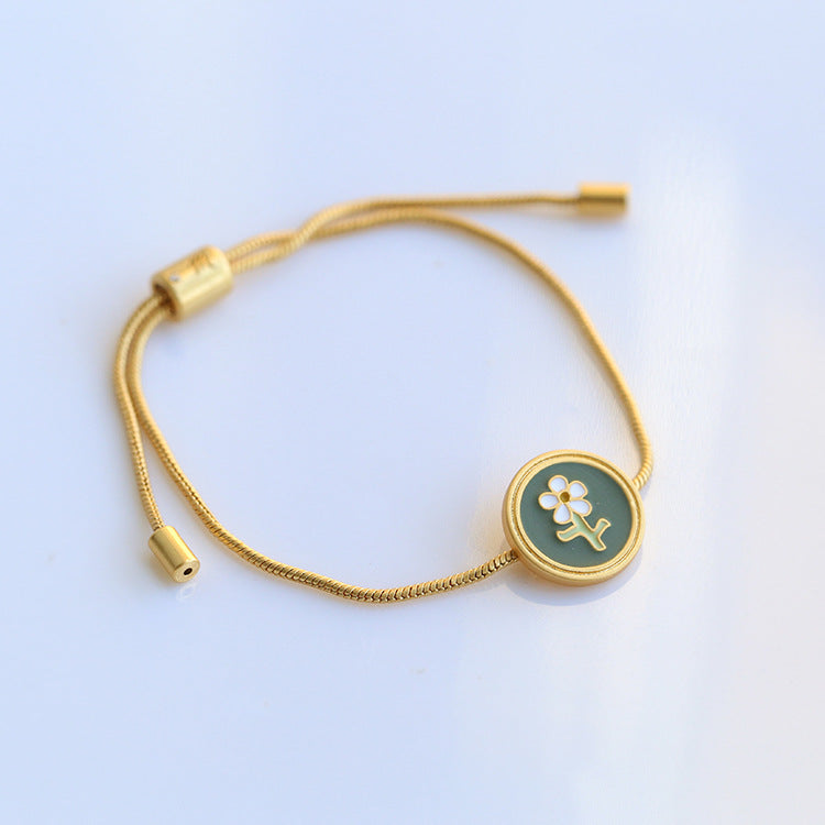 Enamel Green Small Flower Bracelet | Bracelets | 18k, Bracelet, Enamel, enamel glaze, sale | SHOPQAQ