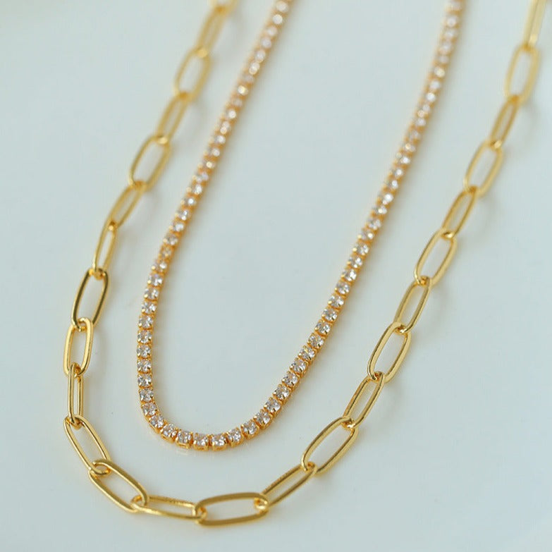 Double Layer Chain Zircon Clavicle Chain necklaces from SHOPQAQ