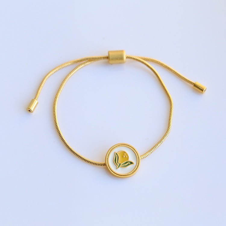 Enamel Yellow Lemon Bracelet | 18k, bracelet, Enamel, enamel glaze | SHOPQAQ