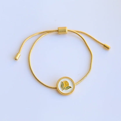 Enamel Yellow Lemon Bracelet | 18k, bracelet, Enamel, enamel glaze | SHOPQAQ