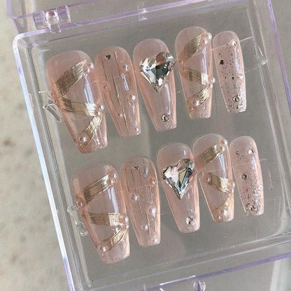 Pink streamer | False Nails | DIY nails, Fashion nails, Handmade fake nails, Nail accessories, Nail art, Party nails., Pink streamer | SHOPQAQ