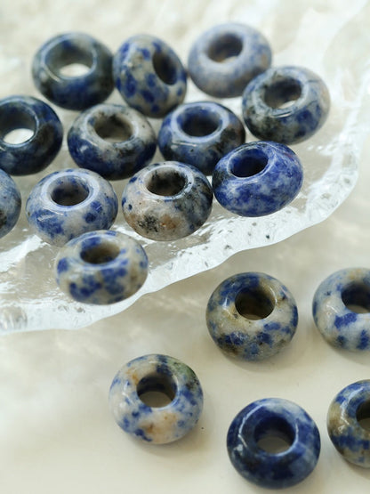 Enchanting Blue Dot Stone Natural Stone Earrings | earrings | 8new, _badge_New, earrings, hoop earrings, natural stone | SHOPQAQ