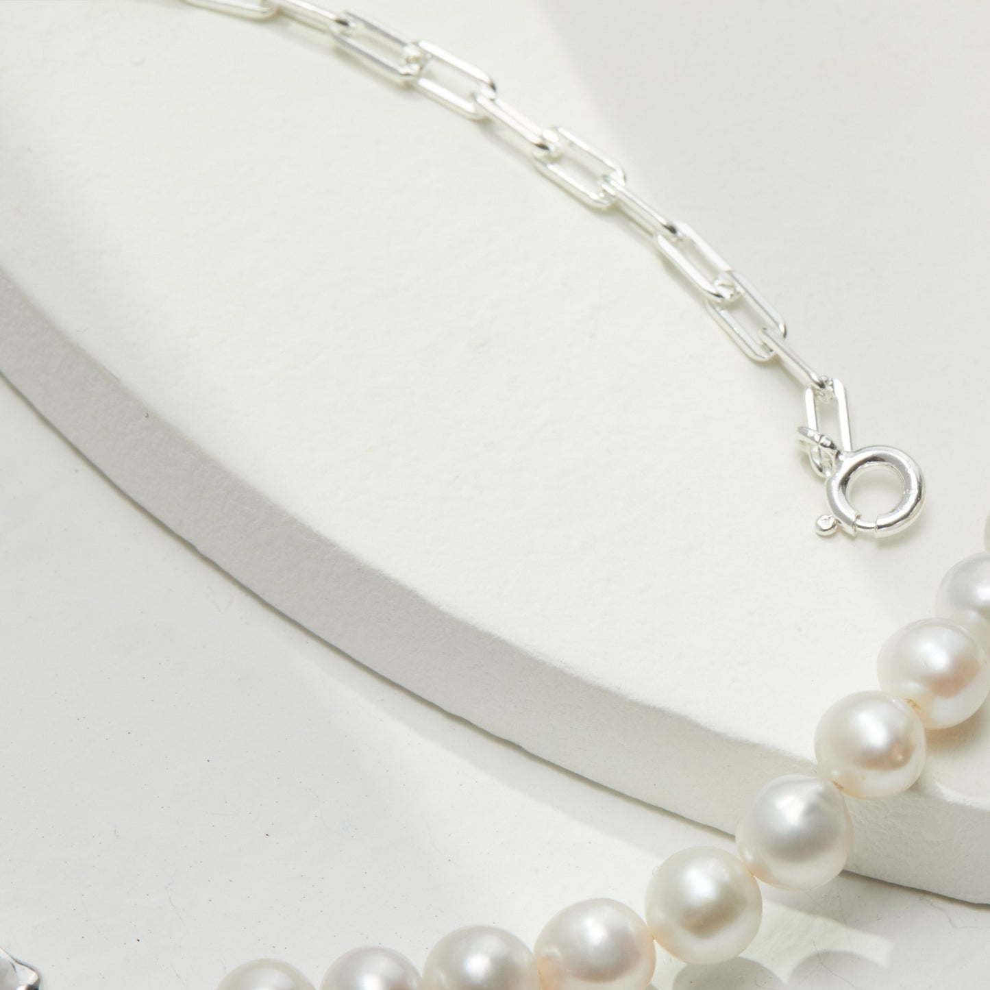 10MM Round Pearl Sterling Silver Necklace necklaces from SHOPQAQ